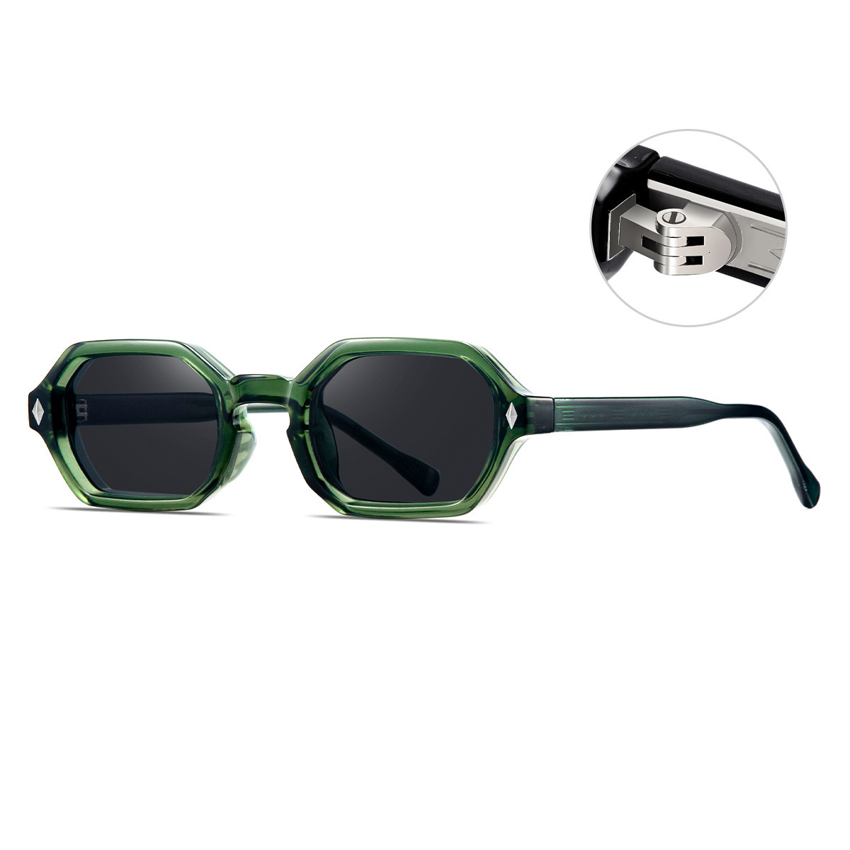 Acetate Polygonal Small Frame Fashion Insert UV Protection Sunglasses