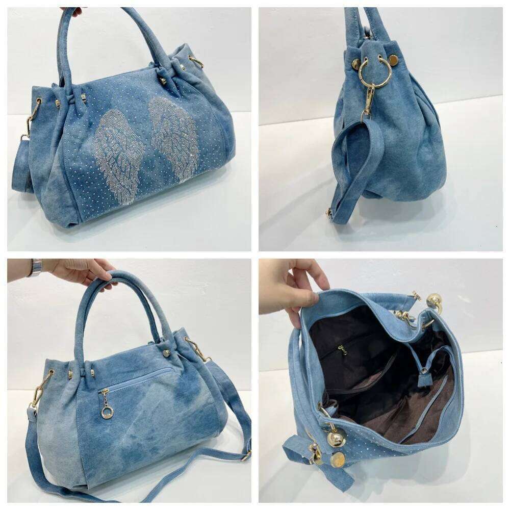 Designer Bag New Women S Casual Denim Hand Bill Shoulder Crossbody Dia Encrusted Large Capacity Holiday