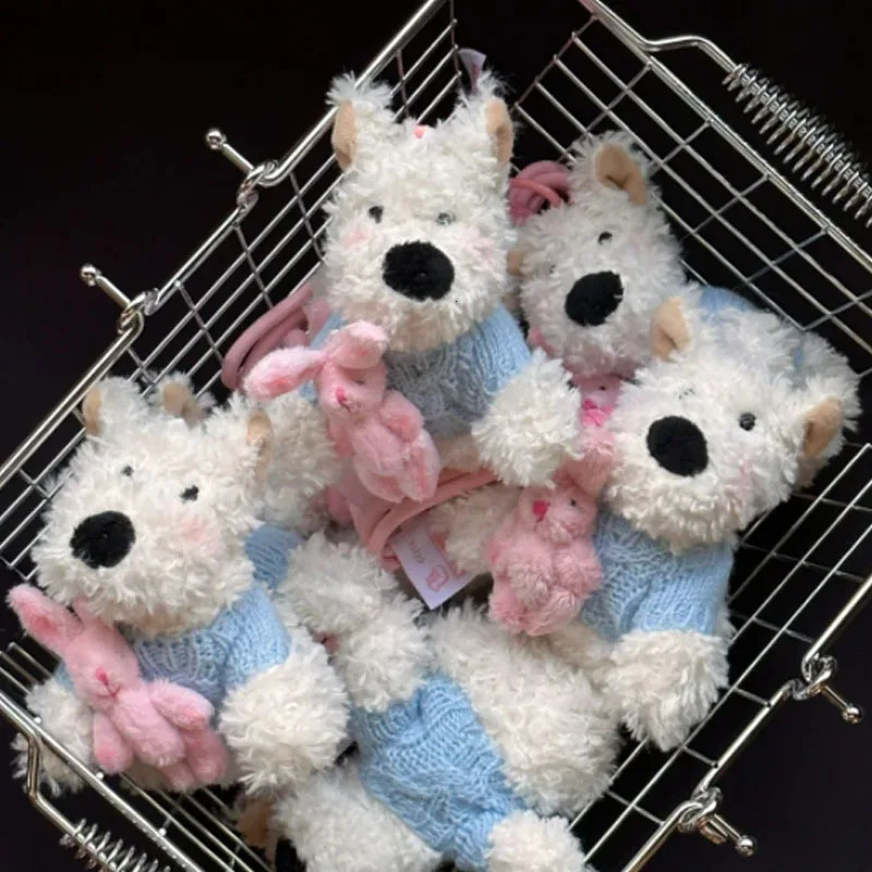 Ins West Highland Dog Cute Bag Pendant Plush Keychain Luggage Accessories 250616