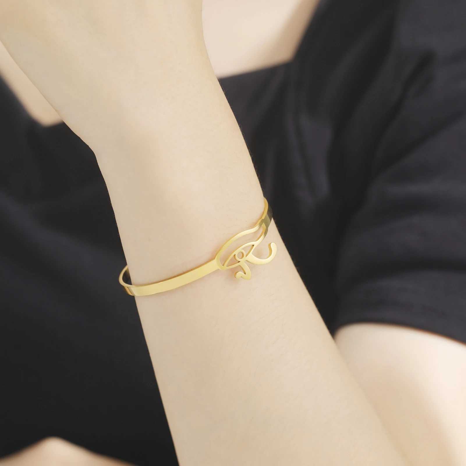 Dawapara Eye of Horus Stainless Steel Women Cuff Bangle Adjustable Ancient Egyptian Protection Amulet Jewelry Z250616