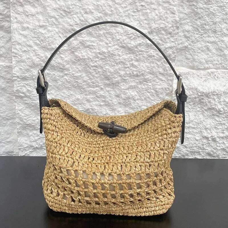 Women's Bags Designer Bohemian Beach Straw Woven Bags For Women Designer Handbags Purses New In Hollow With Inner Pocket Underarm Shoulder