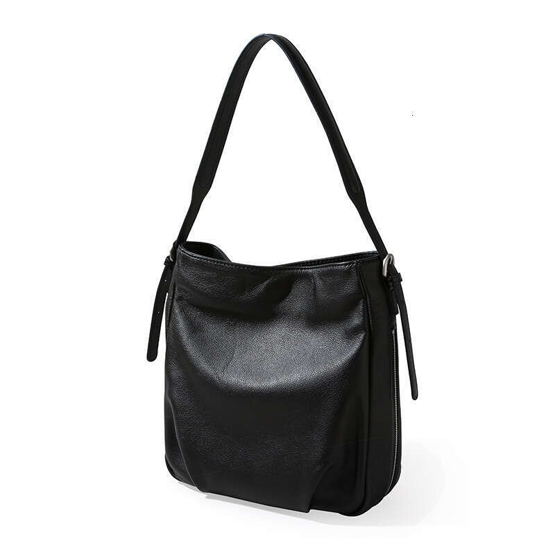 Straw Beach Tote Trendy Fashion For Women High End Genuine Leather Shoulder Commuting Underarm Bag Simple Versatile Bucket Bag Straw Large Tote