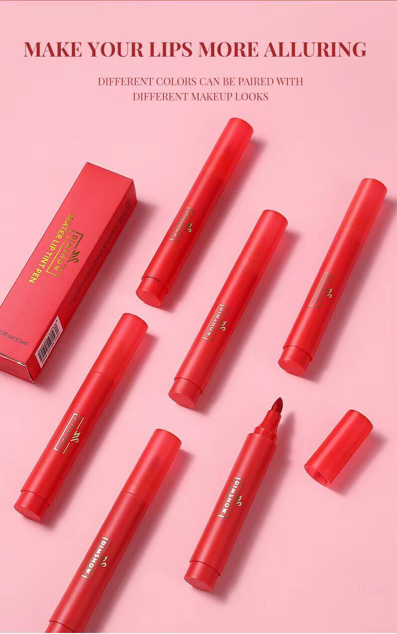 DIMSHOW Lipstick Lip Gloss Long-lasting and moisturizing matte non-stick cup waterproof lip dye happy