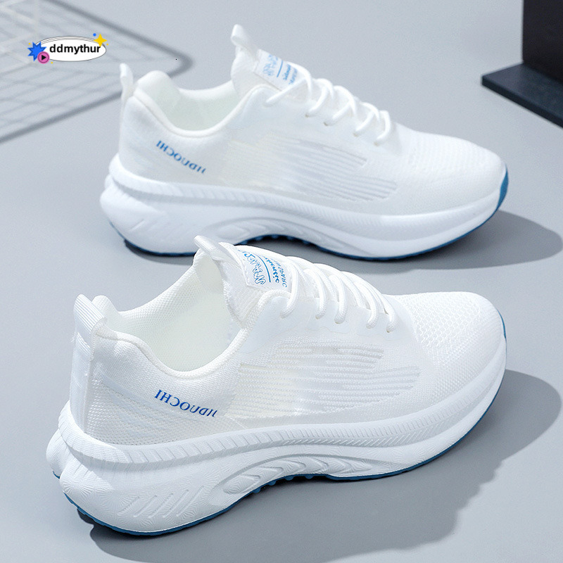 Thick-Soled Lightweight Running Fashion Trend Spring Breathable Sports Women's Ladies' White Shoes ddmythur