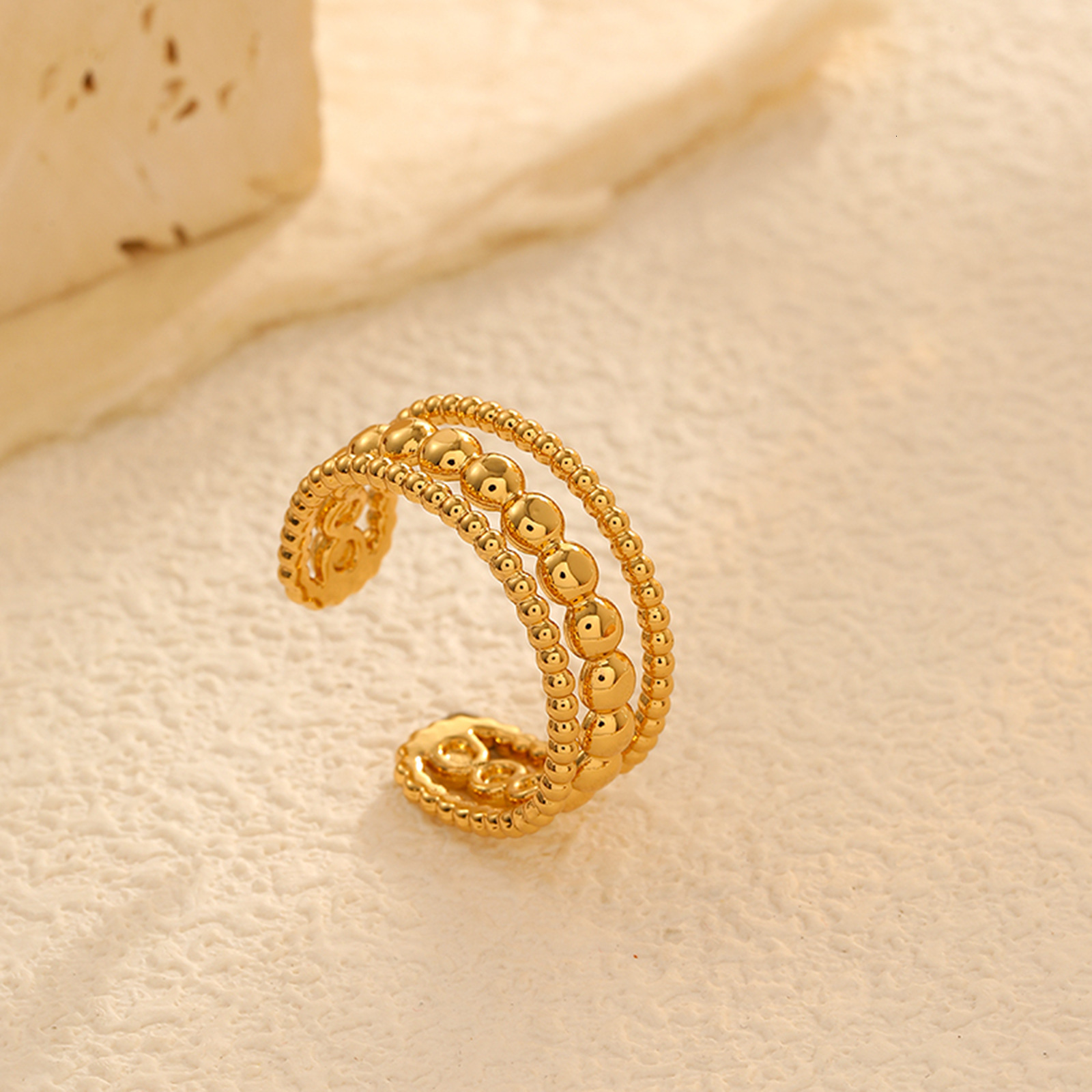 Light Luxury Fashion Simple Elegant Versatile Hollow for Women Niche Design Stainless Steel Non-Fading Ring