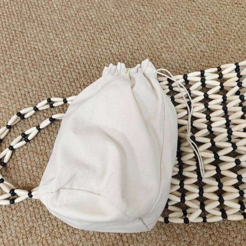 Women's Bags Designer Bohemian Beach Bucket Bags For Women Designer Handbag Purses New In Wood Woven Hollow With Inner Pocket Shoulder Bag