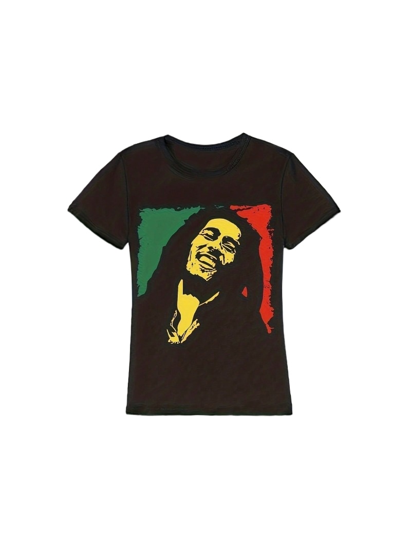 Ladies' Portrait Printed T-shirt - Easy To Fit Breathable Short-sleeved for Spring and Summer - Designed To Enhance Women's Clothing Collect