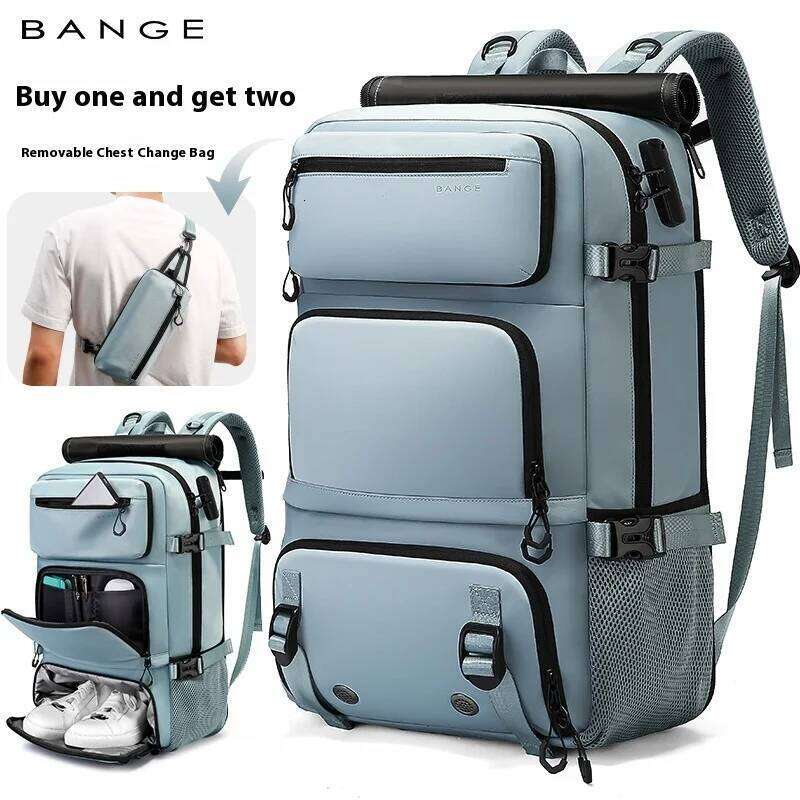 Bange Travel Bag For Men Large Capacity Femal Business Backpack With Shoe Compartment Waterproof Anti-Theft Backpacks