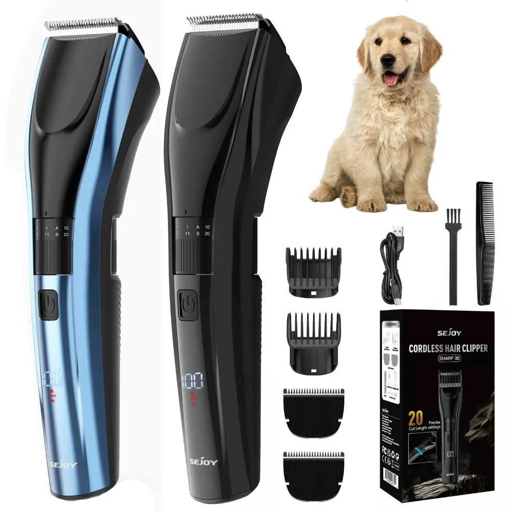 Sejoy Pet Hair Clippers For Dog Cat Hair Trimmer ShARP3S Cat Shaver Hair Cutting Machine Puppy Grooming Haircut Low Noice 250614