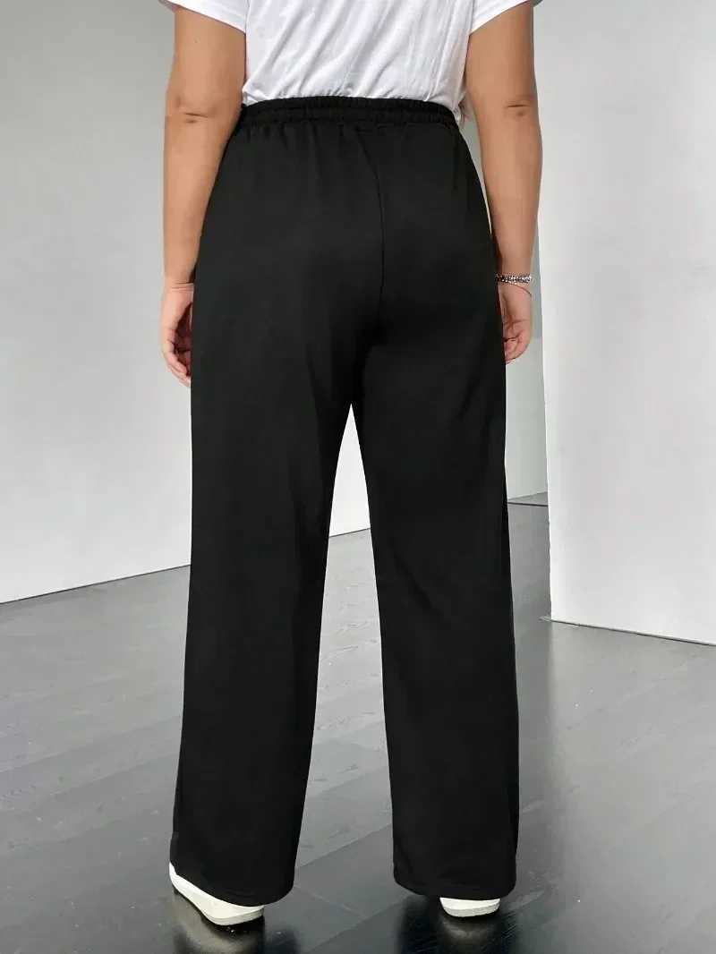 Womens Fashion Plus Size 1X-5XL Drawstring Pants Spring Autumn Solid Color Casual Fashion Versatile Comter Popular Pants XJ250616