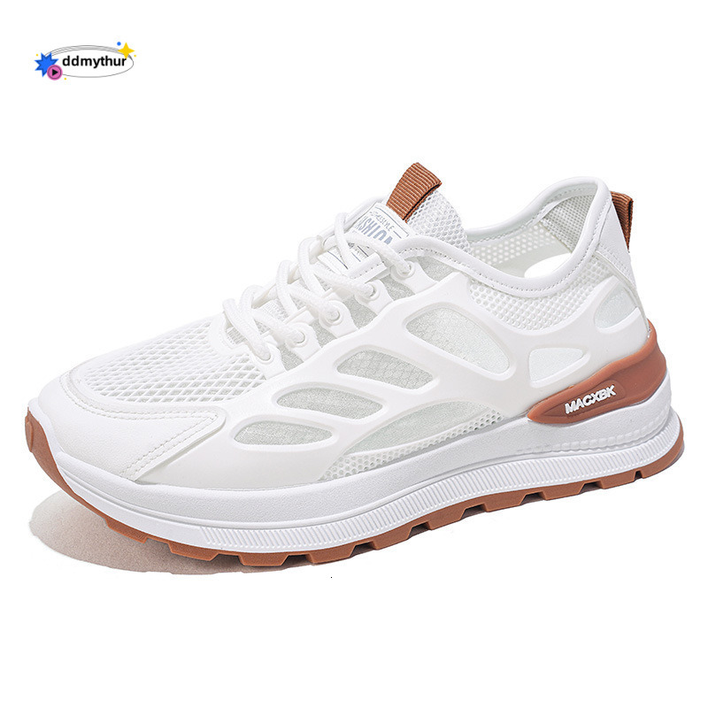 Summer Women's New Breathable Mesh Korean Style Versatile White Sneakers Thick Sole Sports Casual Dad Trend Shoes ddmythur