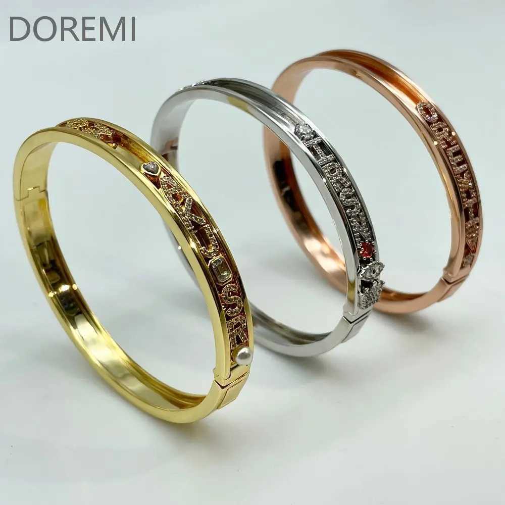 DOREMI Personalized Charms Slide Bangle English Letters 12 Birthstone Charm Heart Star Slide Bangle Z250616