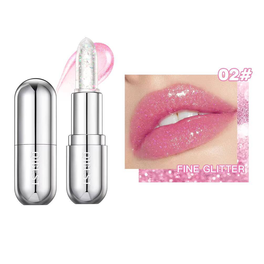 Sparkling Sequins Color Changing Jelly Moisturizing Glitter Pearl Lip Balm Long Lasting Transparent Lipstick Gel happy