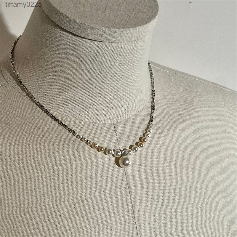 Designer Swarovskisss Swaroskys Luxury Swarvski Swavorskiss Necklace Broken Silver New Perfect Round Pearl Necklace Layered Silverplated Elegant Highend Pearl