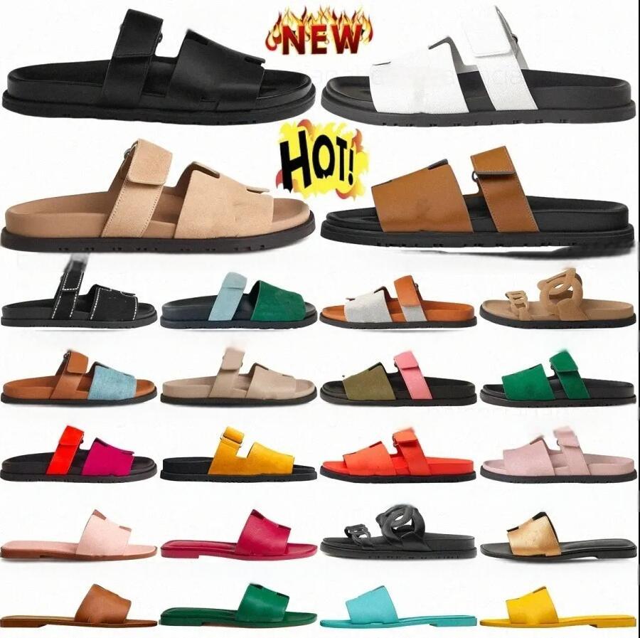 Sandal Sandals Slippers Chypre Slides Smooth Women h Sliders oran Calfskin Leather pink for Slide Naturel Black Mens Sandles Womens Summer Beach w2Xu#