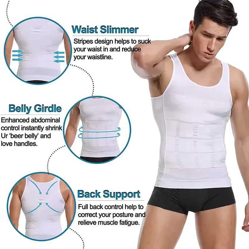 Men Compression Vest Slimming High-Performance Body Shaper Abs Abdomen Workout Tank Top Sleeveless Shapewear Belly Control Shirt W250616