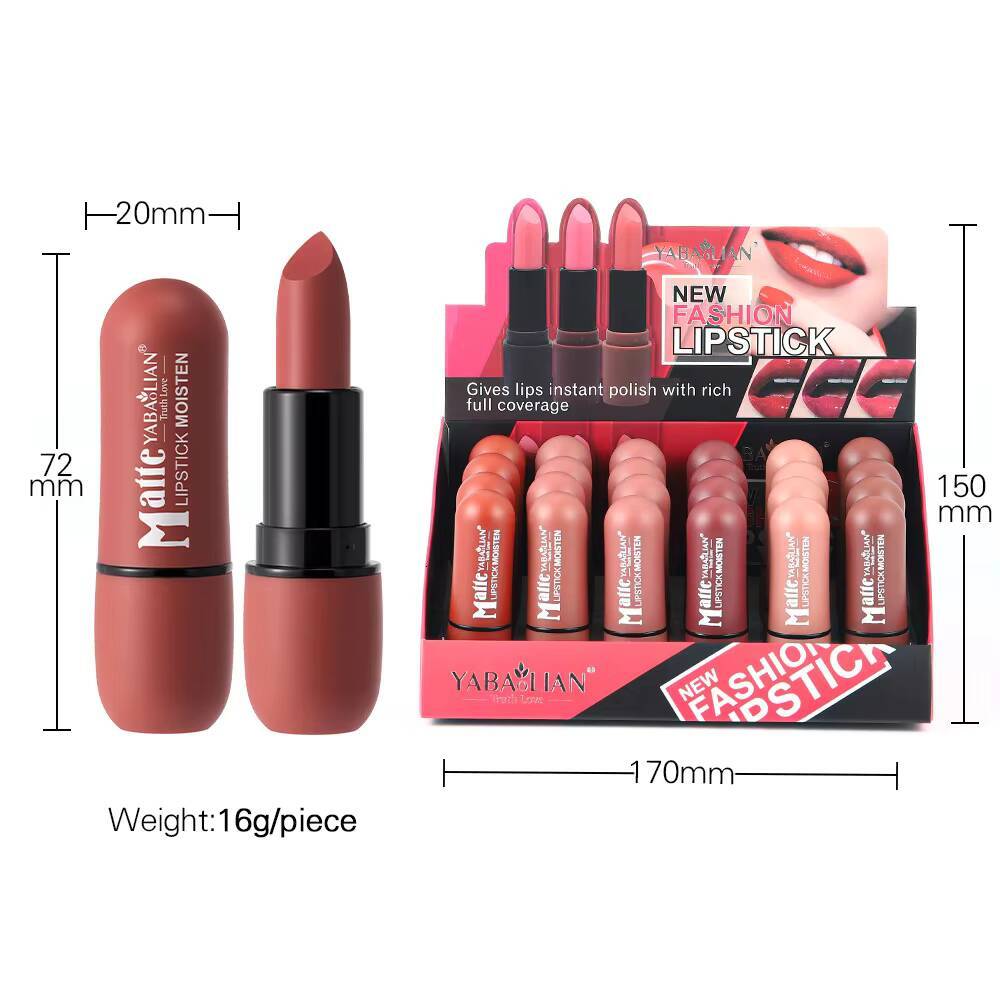 Fog Matte Lipstick Long Lasting Waterproof Stick Smudge-free Classic Highly Pigmented Velvet Finish Lip Tint Makeup Cosmetic happy