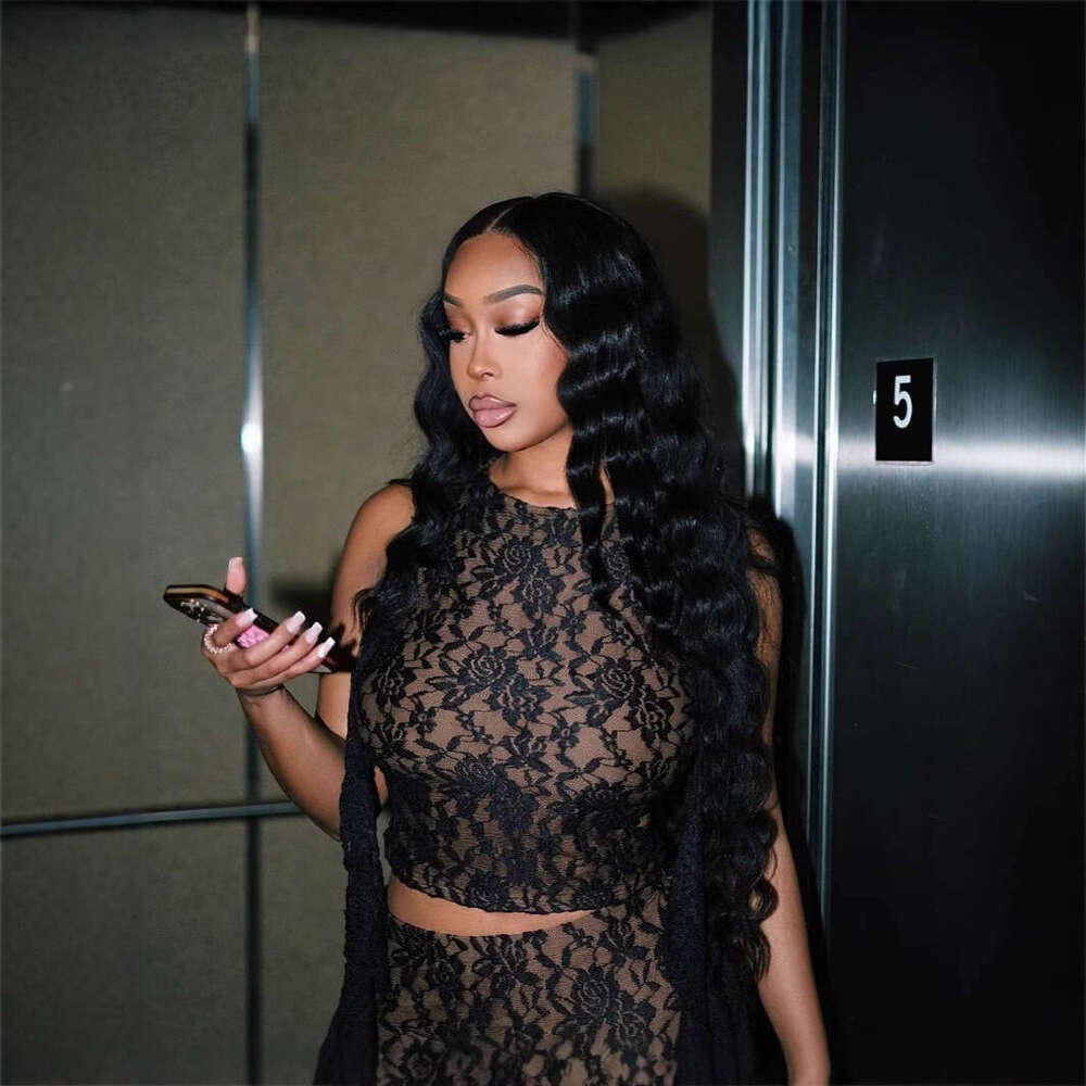 Women's Sheer Lace Hollow Out Crop Sleeveless Round Neck Top Bodycon Sexy 7/8 Pants Set B5