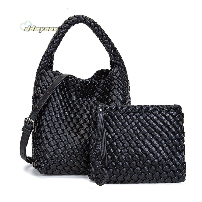 Niche Handwoven Summer Solid Color Basket Handbag Mother-Daughter Casual Shoulder Crossbody Bag ddmynov ddmynov