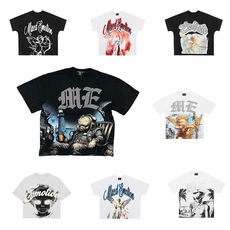 Men's T Shirts Summer Letter Rhinestone Short Sleeve Tshirts For Men White Streetwear Cotton Loose Crew Neck Top Tees Oversized Unisex