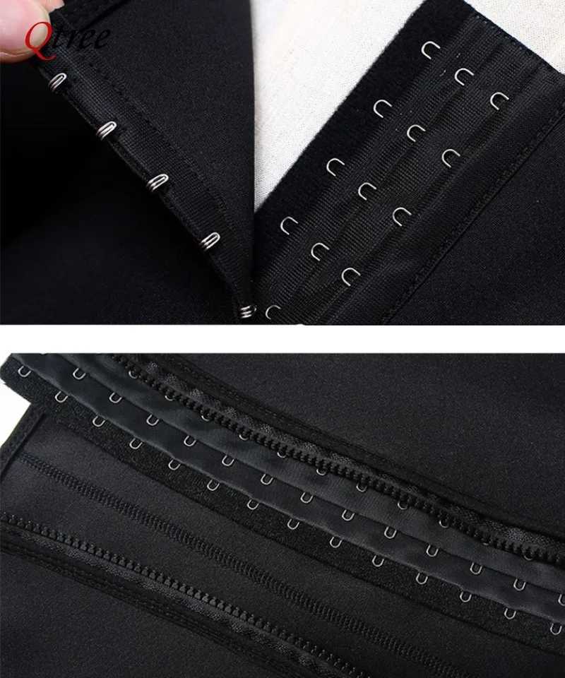 Qtree Men Hot Neoprene Slimming Trimmer Hooks Belt Sauna Sweat Body Shaper Corset Fitness Double Tummy Control Strap Weight Loss W250616
