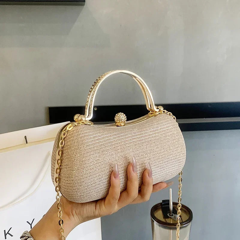Rhinestone Evening Clutch Purse Sequin Bag Elegant Woman Sparkling Handbag Formal with Chain Wedding Party Crossbody 250614