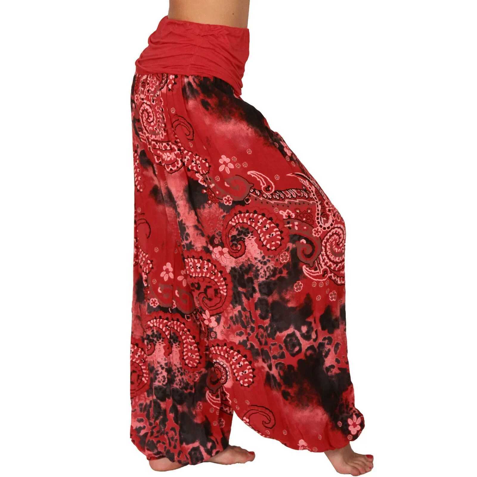 Plus Size 1XL-8XL Womans Fashion lti-color Digital Printed Harem Pants Trousers Ladies Long Leg Wide Leg PantsXJ250616