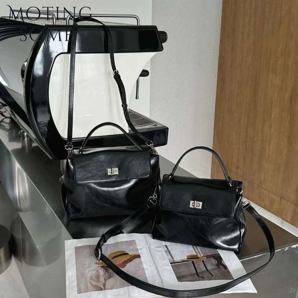 Motingsome Genuine Leather Satchel Bags For Women Designer Bag Fashion Square Spring Handbag Underarm Saddle Mini Tote