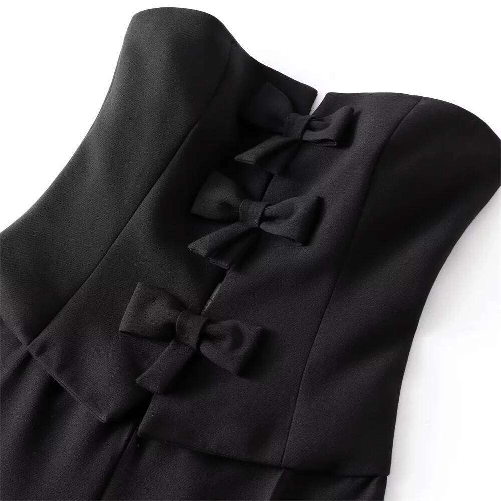 2025 Spring New Product Women's Fashion And Casual Style Slim Fit Bra Bow Strapless Jumpsuit