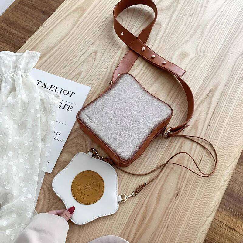 Fun Toast Design Crossbody Pu Leather Fashion Women Purses And Handbags Girl's Shoulder Female Clutch Bag New