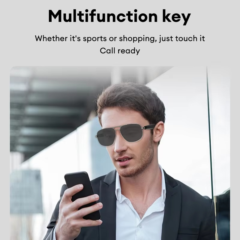 PAXA Smart Glasses Headset Bluetooth 5.4 Multifunctional HD Calling Sunglasses Headphones Intelligent Control Earphones High Quality Pilot7