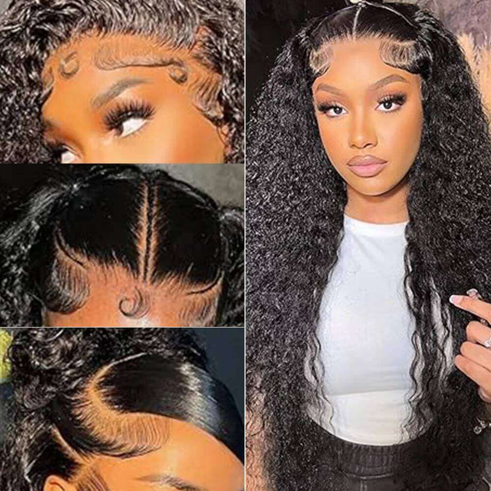 200 Density 13x6 HD Lace Frontal Wig Brazilian 32 34 36 Inches Deep Wave Curly 100% Human Hair Wigs For Black Women Pre Plucked