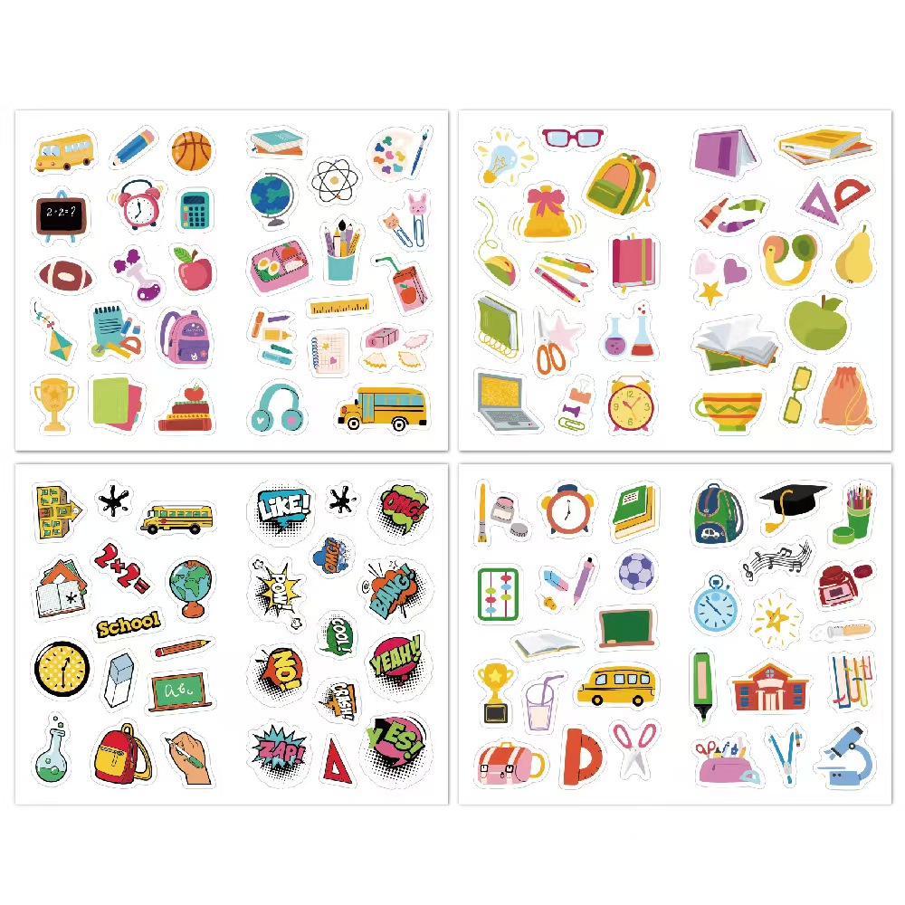 Children's Cartoon Stickers - Waterproof Decorative Stationery & Notebook Adhesive Labels
