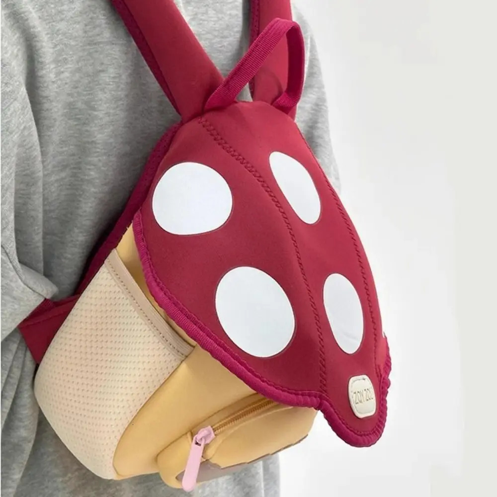 Double Shoulder Mushroom Backpack Large Capacity Korean Style Kindergarten Cute Cartoon Student School Bag BoysGirls 250615