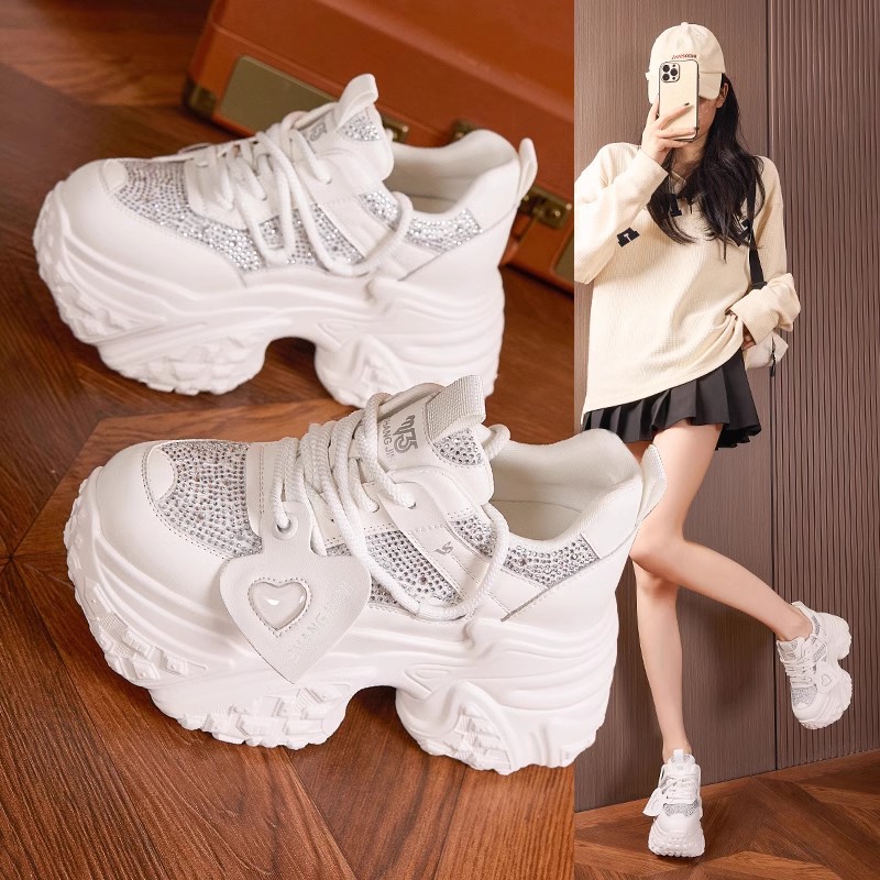 Thick-soled dad new autumn fashion and versatile mesh sports casual shoes for women 2025