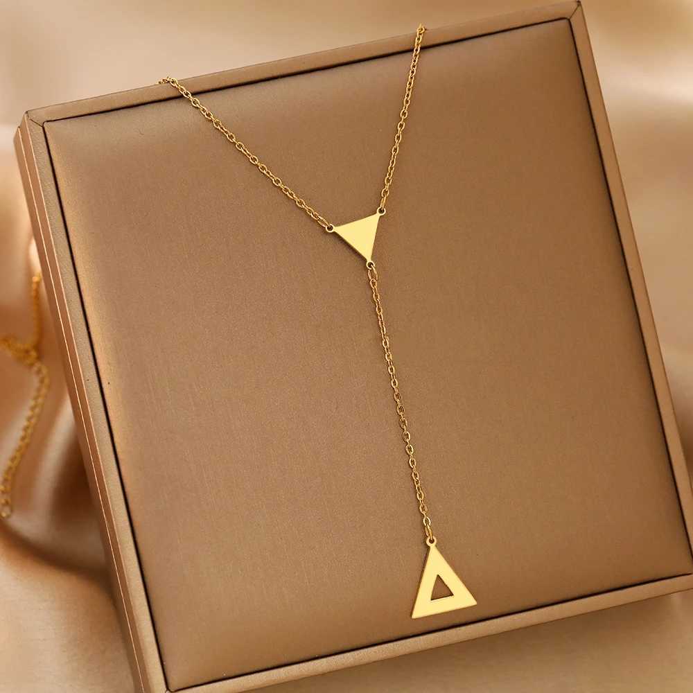Stainless Steel Necklaces Elegant Moon Pendant Collar Chain Korean Fashion Light Luxury Necklace For Women Jewelry Banquet Gifts W250616