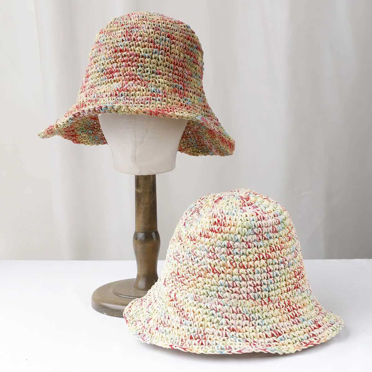 French Style Casual Chic Womens Summer Straw Hat Face Slimming Breathable Sunscreen Large Brim Beach Holiday Fishing Cap M250616