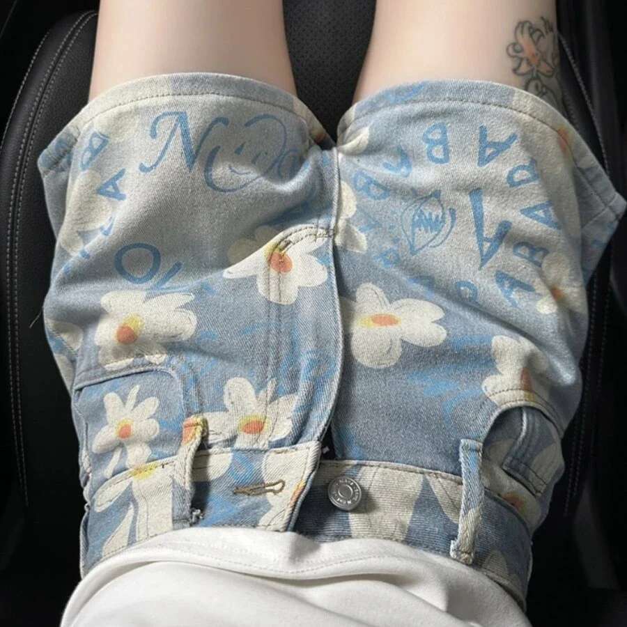 Female Short Jeans Pants Print Womens Denim Shorts Summer Jorts Design Wholesale Offer Original Hot Kpop Outdoor Low Price Hot
