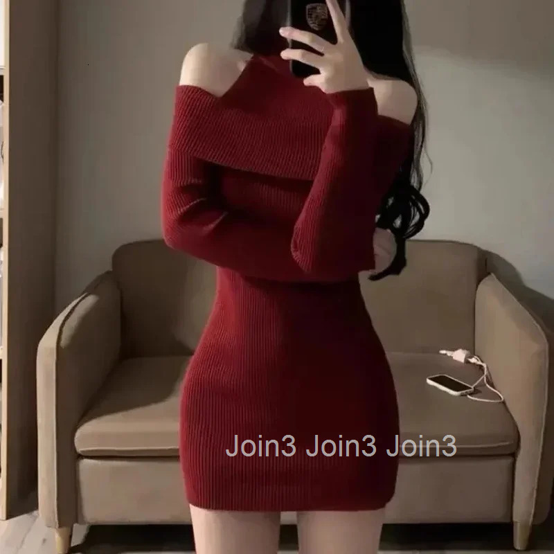 Bodycon Woman Knitted Dress Sexy Daring Short Extreme Mini Crochet Dresses for Women Full Sleeve Thic On Promotion One Pieces X