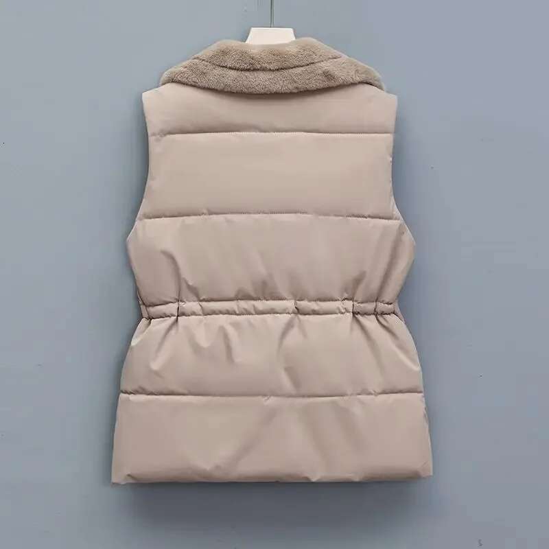 Drawstring Solid Color Womens Vests Cheap Coats on Sale Clothes Fashion 2025 Lady Padded Cotton Giletes Insulated Sleeveless