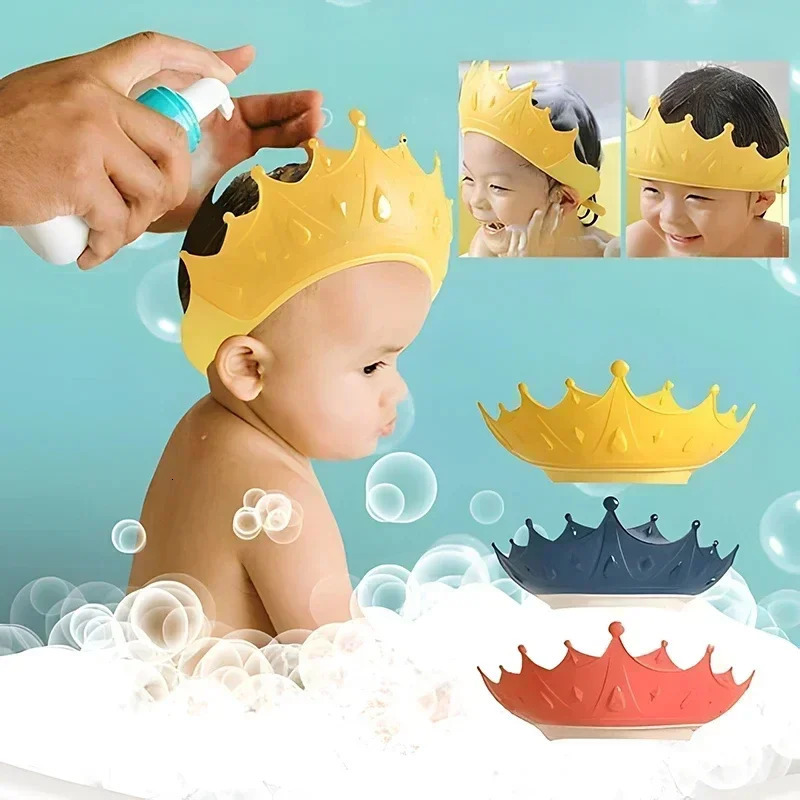 Baby Swim Shower Cap Bath Shampoo Adjustable Eye Protection Head Water Cover Baby Care Wash Hair Shower Cap For 0-6 Years Kids 250617