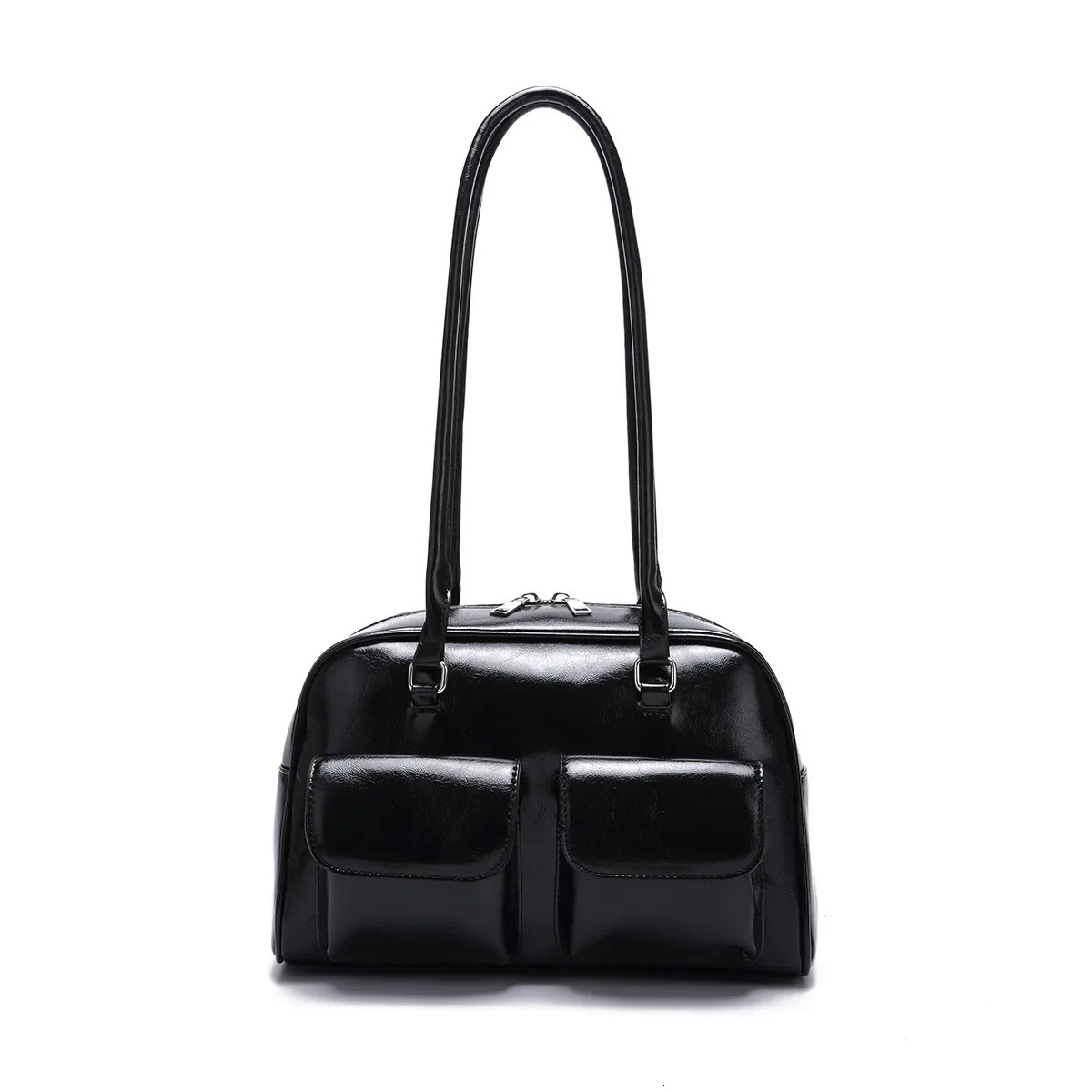 Womens Retro Single Shoulder Handheld Underarm Bag Oil Wax Leather Bag Double Bag Casual Bag 250614
