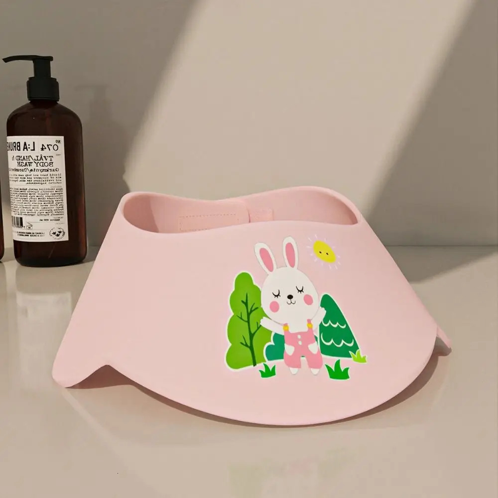 Cute Cartoon Baby Shower Cap Adjustable EVA Kids Bath Visor Hat Soft Ear Eye Protection Waterproof Shampoo hat 250617