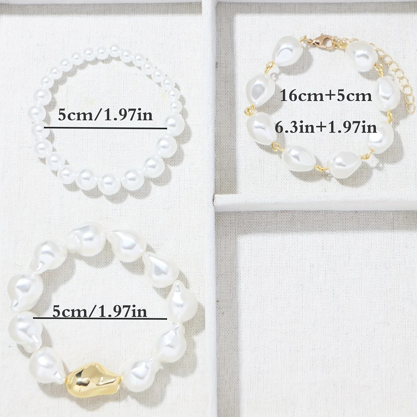Exquisite pearl bead womens bracelet set banquet jewelry 250616