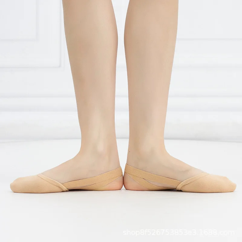 Artistic Gymnastics Shoes Womens Half-foot Dance Practice Pointed Ballet Shoes Socks Elastic Leather Outsole 250613