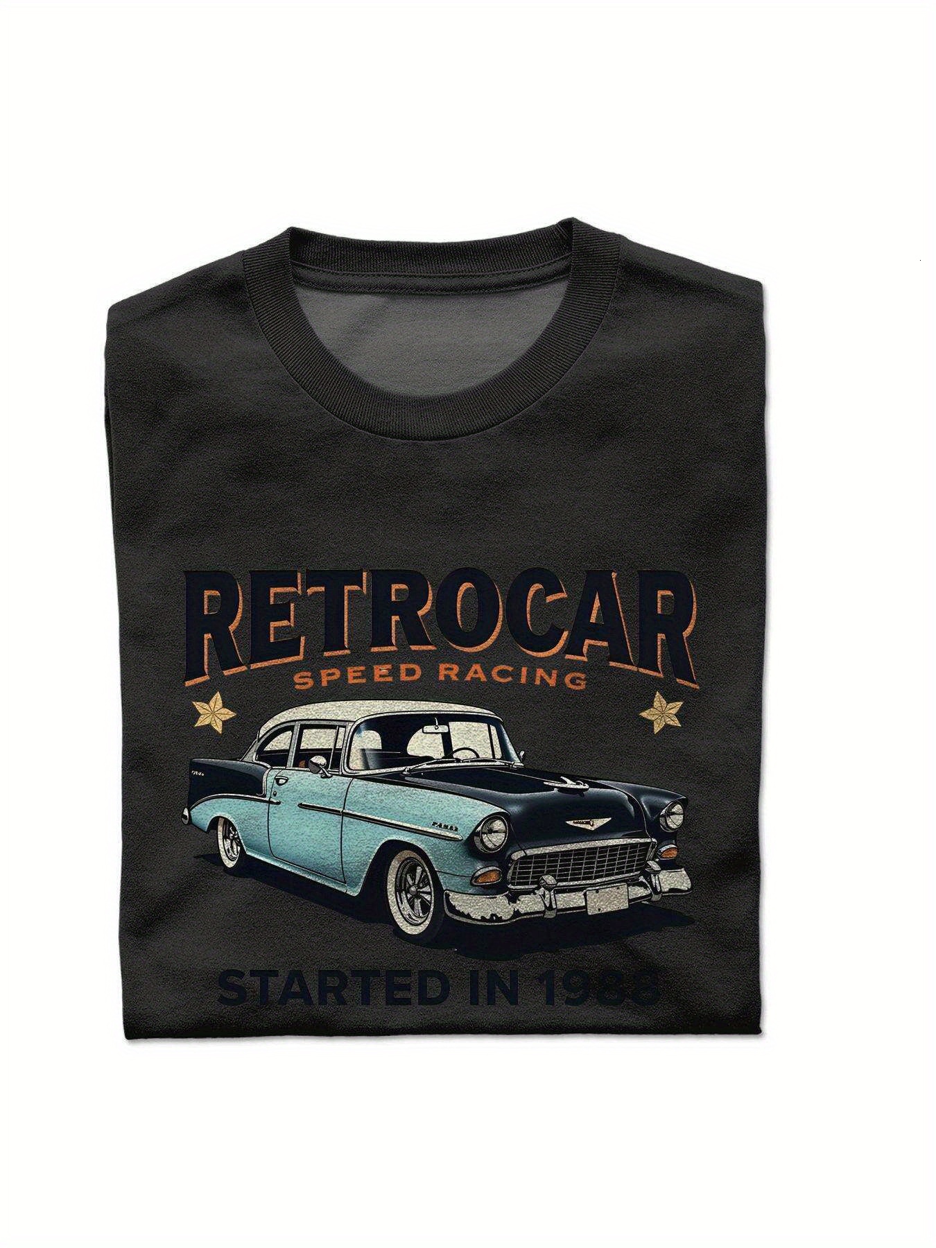 Dongdumaoyi Car Graphics 180G Short Sleeve Round Collar T Shirts Cotton Men White Adult Black S-3Xl 3cdc