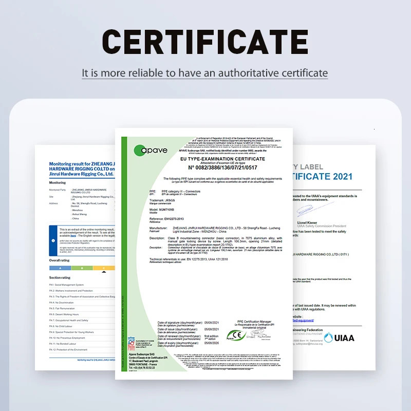 Aviation Aluminum Caving Rock Climbing Automatic Lock Carabiner With Certificates 250611