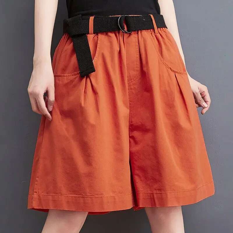 Elastic Waist Shorts For Women Pocket Short Pants Woman With Belt Womens Summer New In To Wear Stretchy Low Price Design Luxury