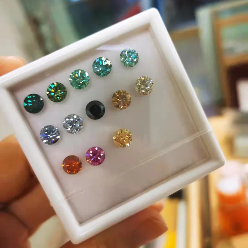 Colorful Round 0.1-10ct RarerPink Loose Stone Red Purple Good Cut Colored Green Black Blue Real Diamonds 250617