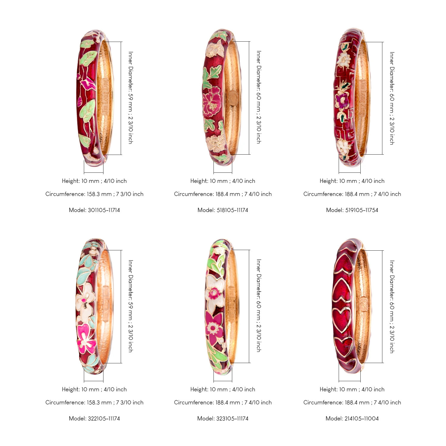 1 PC Cloisonne Bracelets For Women Enamel Bangles Womens Bracelet Bangle On Hand Alloy India Jewelry African Hawaiian Dark Red 250616